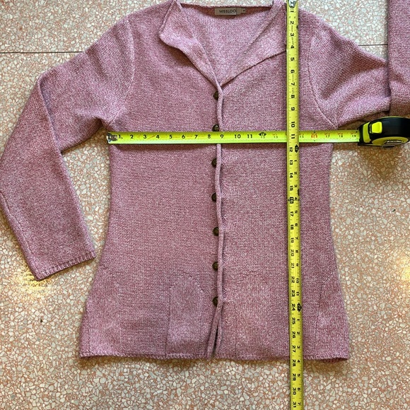 MISSLOOK Cardigan Sweater Pink/white marble knit Size-Small - Picture 6 of 10